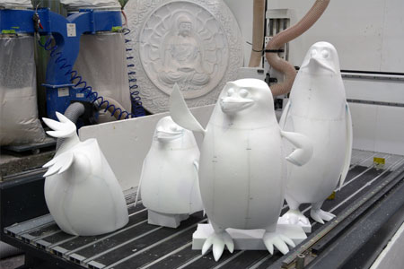 Polystyrene foam routing